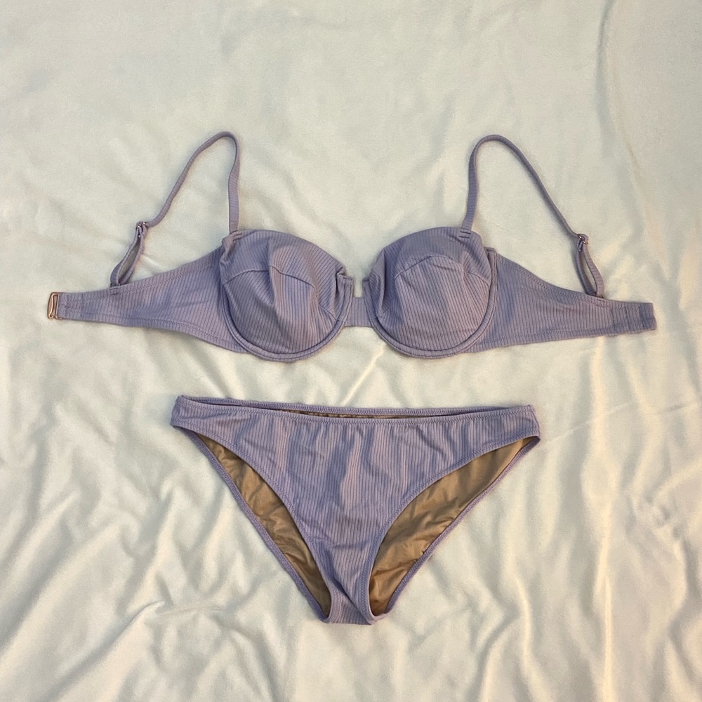 Shade & Shore Purple Underwire Bikini Set